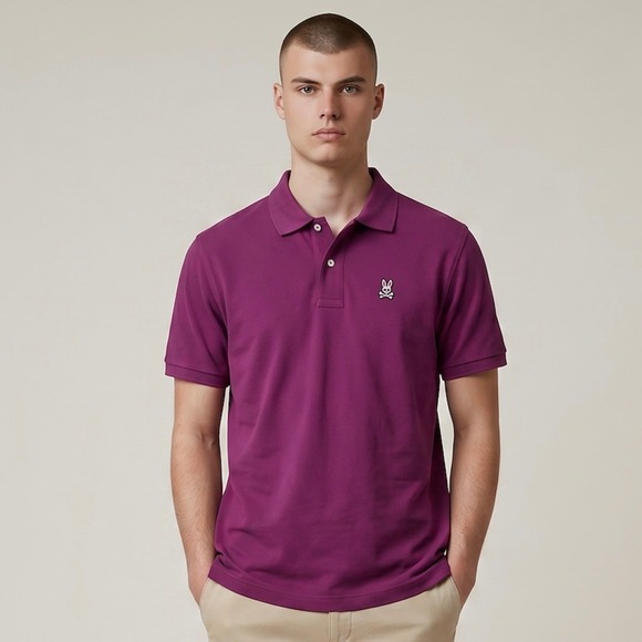 Psycho Bunny Other - Psycho Bunny Men's Classic Piqué Polo Shirt Boysenberry Purple Size 8 XXL 2XL